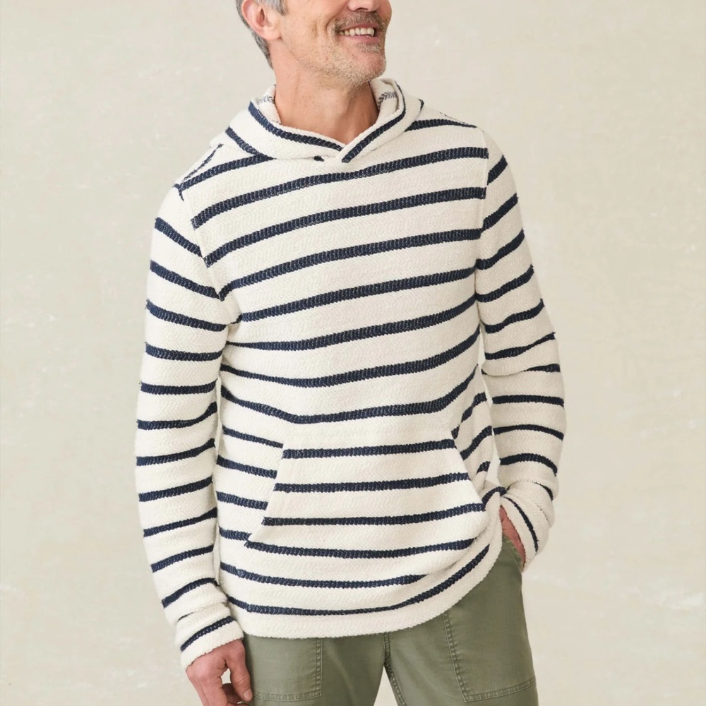 Faherty Whitewater Hoodie in Boothbay Stripe
